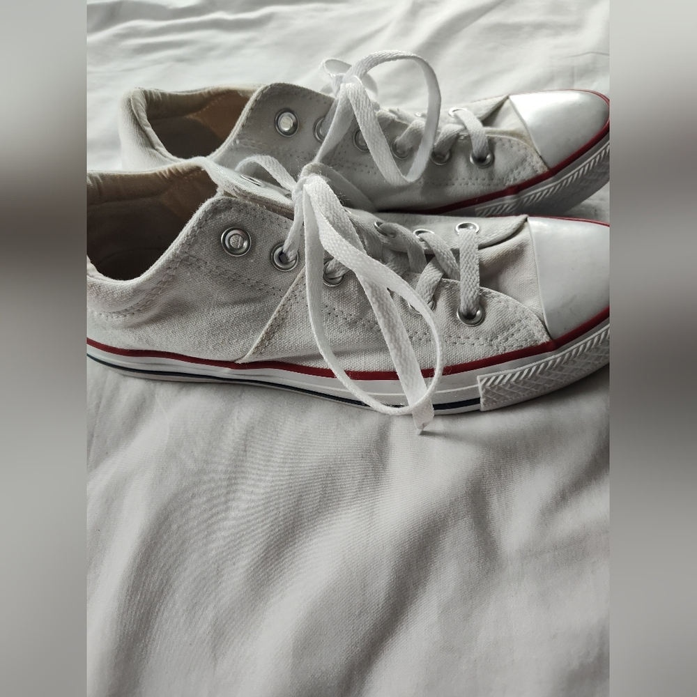 Converse All Star Tennis Shoes. Womens Size 9. White Colored. - Picture 2 of 6